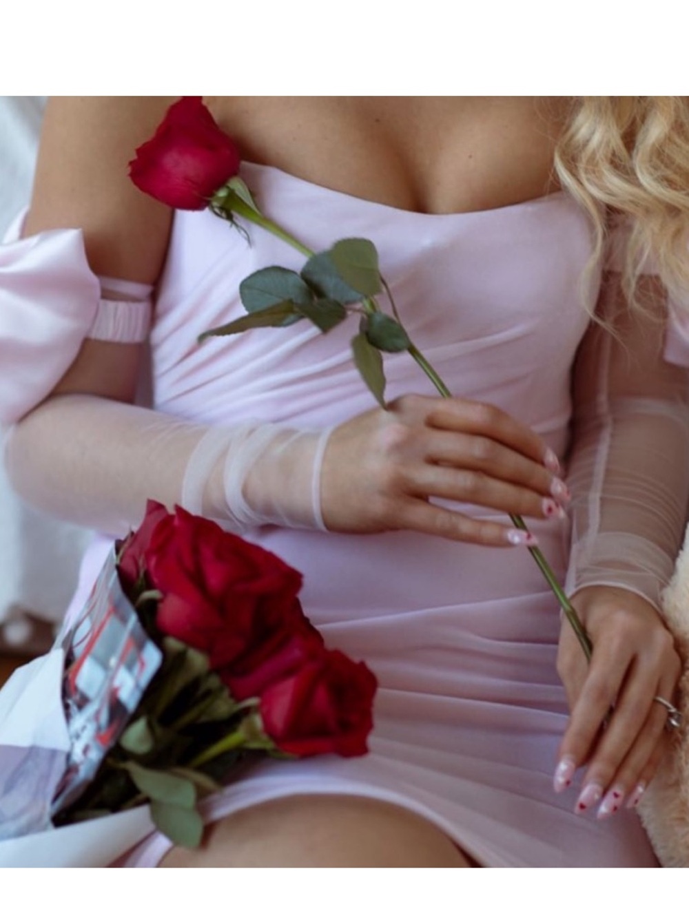 The Bar Light Pink Off-Shoulder Mini Dress